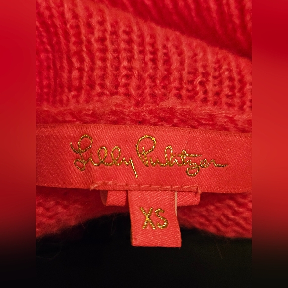 Lilly Pulitzer Pink Cowl Neck Sweater Sz Xs - Picture 3 of 4